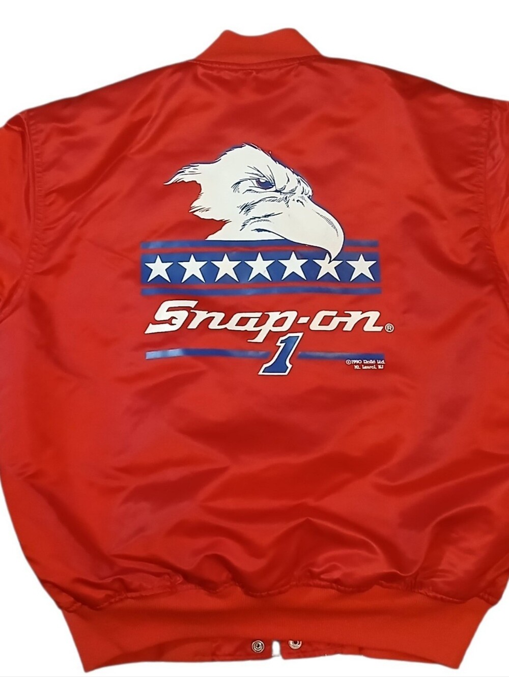Vintage Snap-On Tools Preferred Customer Red Satin Bomber Jacket 1990